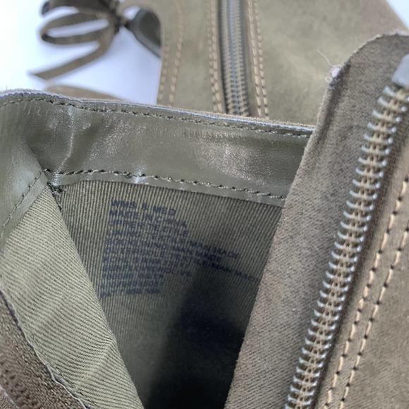 LC Lauren Conrad Boots Womens 8M Ankle Booties Peep Toe Block Heels Olive Green - Picture 7 of 10